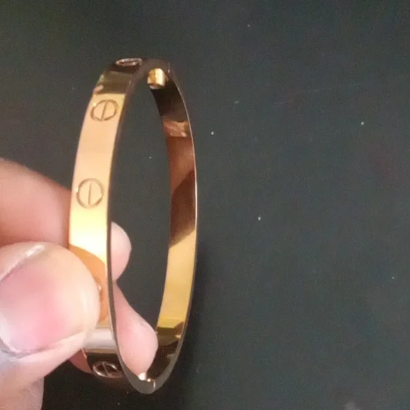 Rose Gold-Tone Screw Motif Bracelet - Picture 5 of 9